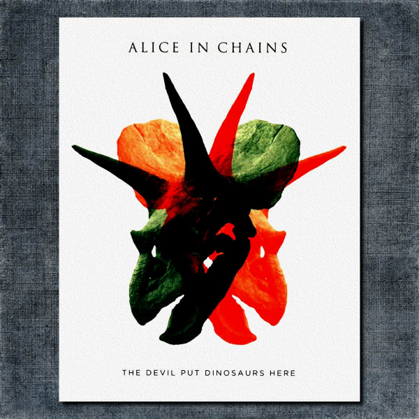Alice In Chains Back Patch, Alice In Chains The Devil Put Dinosaurs Here Big White Back Patch
