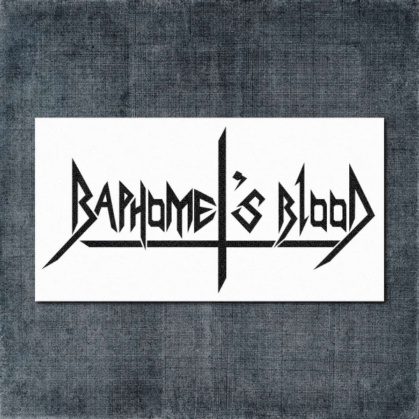 Baphomets Blood Back Patch, Baphomets Blood Logo White Big Back Patch