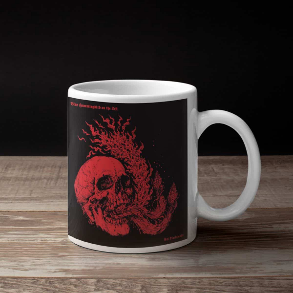 Blue Hummingbird on the Left Band Coffee Mug, Blue Hummingbird on the Left Atl Tlachinolli Mug