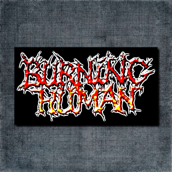 Burning Human Back Patch, Burning Human Logo Big Back Patch