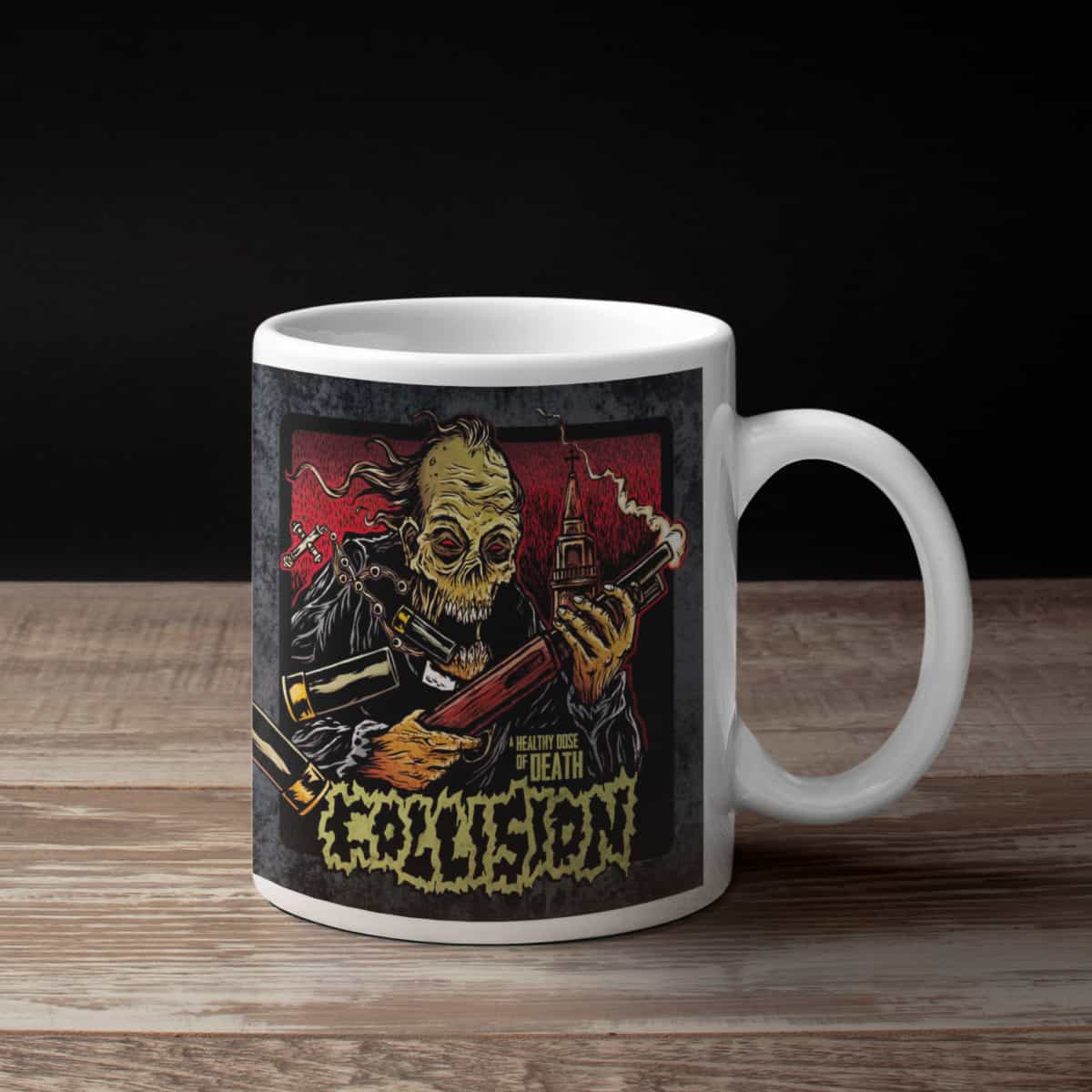 Collision Coffee Mug, Collision A Healthy Dose of Death Mug