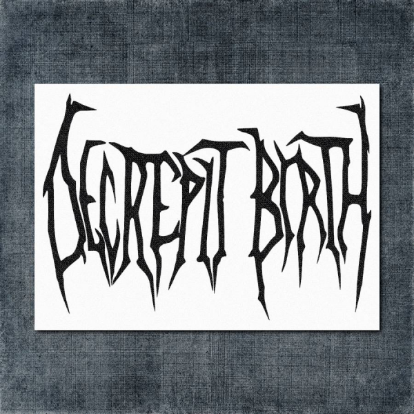 Decrepit Birth Back Patch, Decrepit Birth, Logo White Big Back Patch