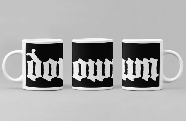 Down Coffee Mug, Down Logo Coffee Mug