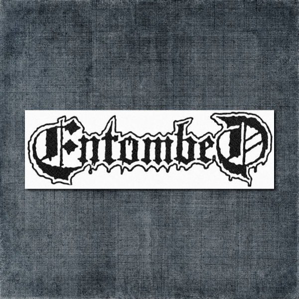 Entombed Back Patch, Entombed Logo White Big Back Patch
