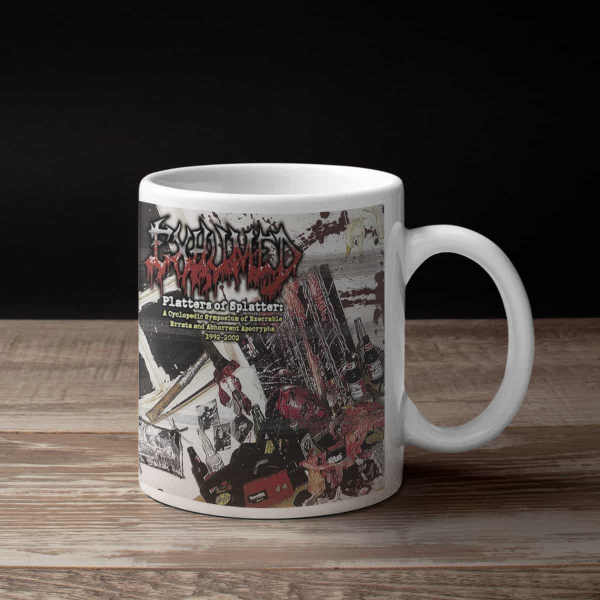 Exhumed Coffee Mug, Exhumed Platters of Splatter Coffee Mug