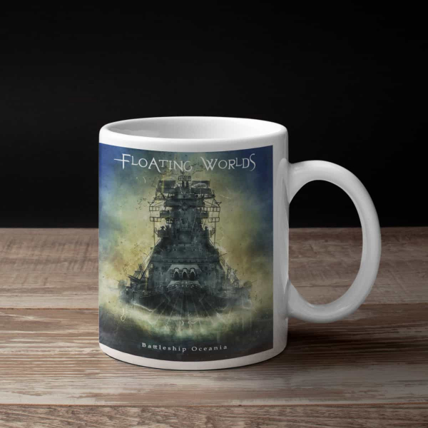 Floating Worlds Coffee Mug, Floating Worlds Battleship Oceania Coffee Mug