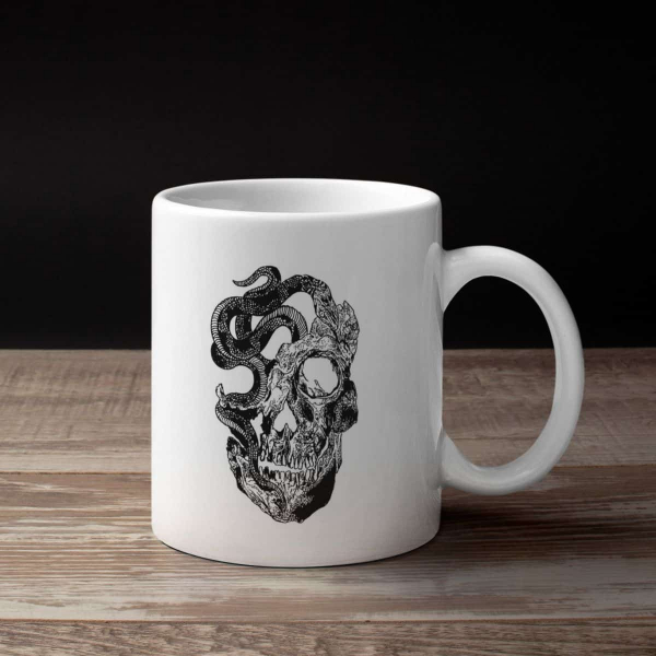 Grinning Deaths Head Band Coffee Mug, Grinning Death’s Head Blood War Mug