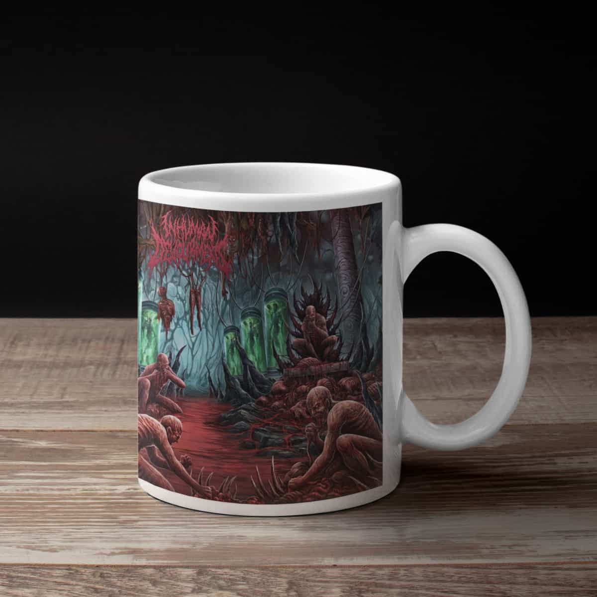 Inhuman Devourment Coffee Mug, Inhuman Devourment Transcend Through Depravity Coffee Mug