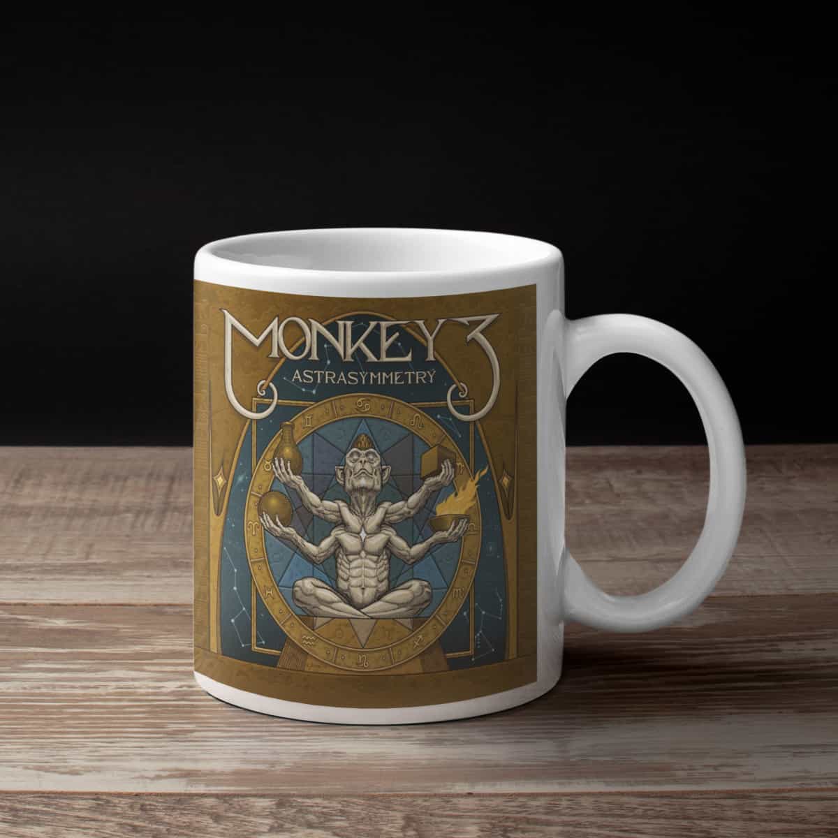 Monkey 3 Coffee Mug, Monkey 3 Astrasymmetry Coffee Mug