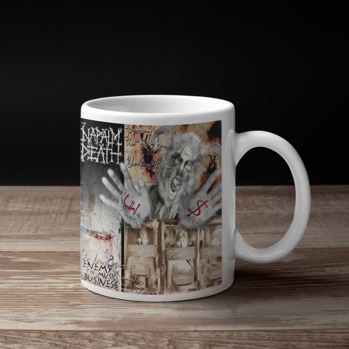 Napalm Death Coffee Mug, Napalm Death Enemy Of The Music Business Coffee Mug