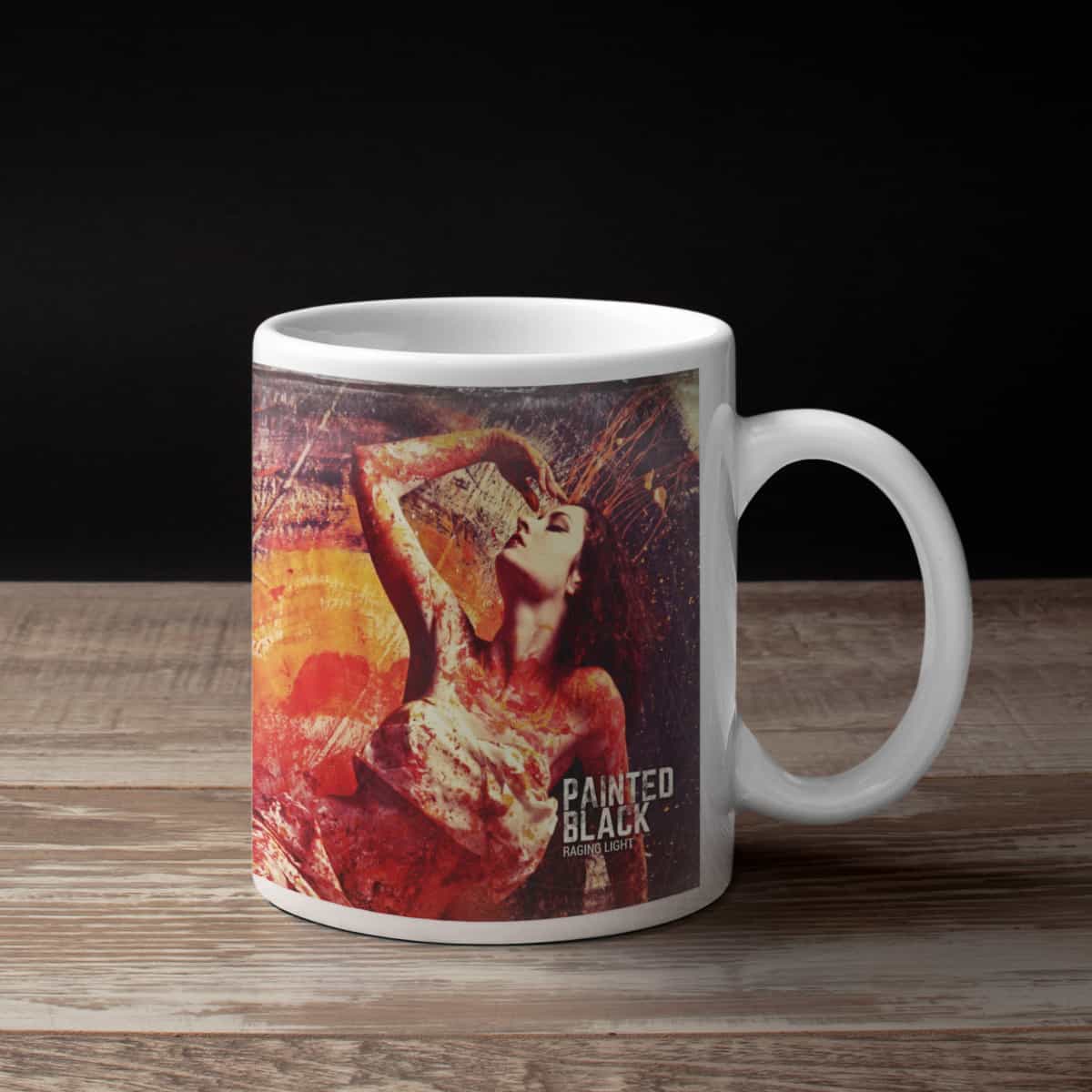 Painted Black Coffee Mug, Painted Black Raging Light Coffee Mug