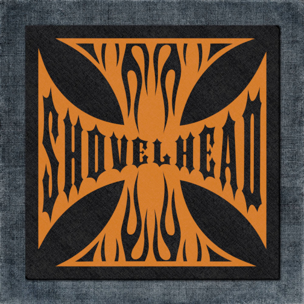 Shovelhead Back Patch, Shovelhead Flames Big Back Patch