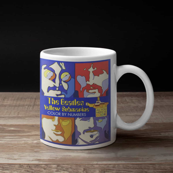 The Beatles Coffee Mug, The Beatles Yellow Submarine Color by Numbers Coffee Mug